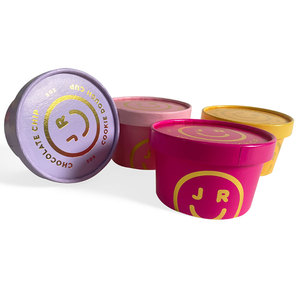Recyclable Paper Take Away Icecream <strong>Pint</strong> Liners Instant Mini Custom Ice Cream <strong>Cups</strong> with Lids Spoon 2oz 3oz 4oz 6oz 8oz - Product Image 6