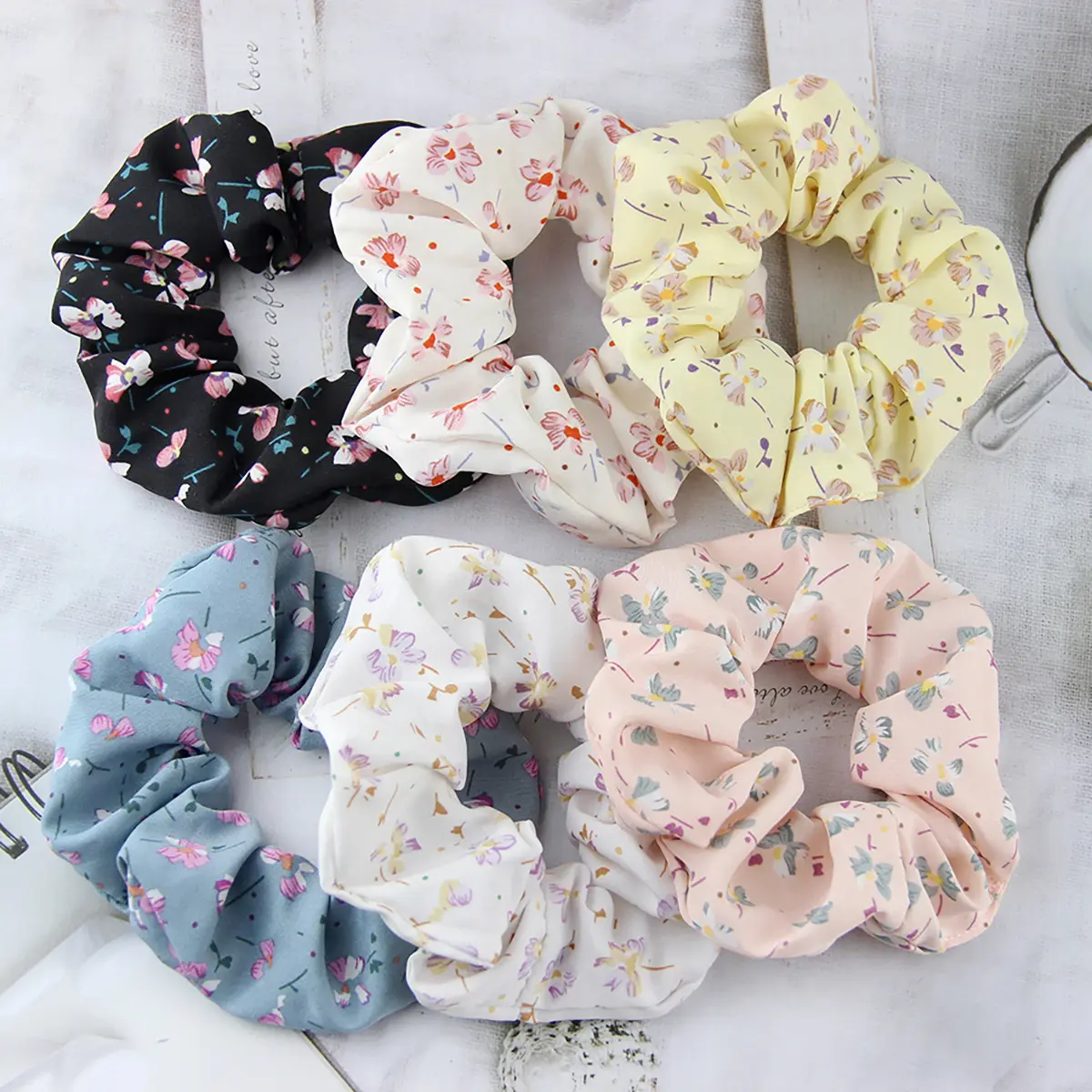 ขายส่ง 2024 ขายร้อนขนาดใหญ่Scrunchieดอกไม้Headbandยืดหยุ่นสาวHairbandผู้หญิงอุปกรณ์เสริมผม