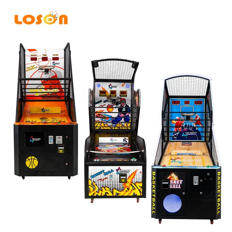 Vendita calda street hoops automatico elettronico acquista a gettoni shooting basket arcade game machine con cestino mobile