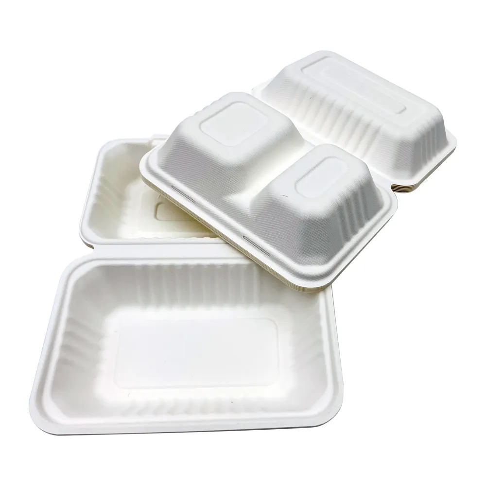 2023 New Trend Biodegradable Dishes Disposable Bagasse Tableware Sugarcane Food Containers