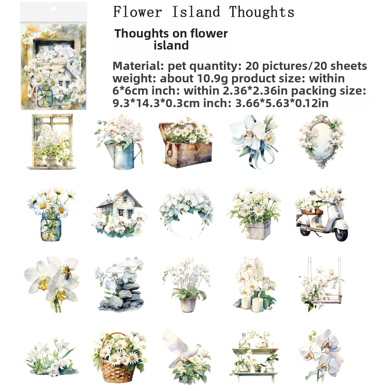 D Flower Island Pensieri-bianco