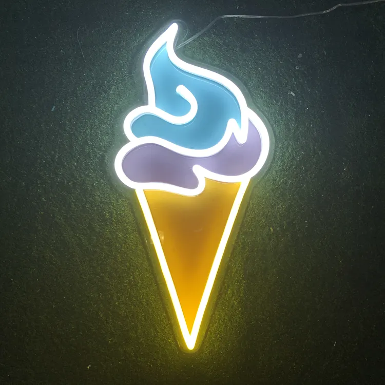 Custom made outdoor wall advertising electronic plastic acrylic neon sign for ice cream shop