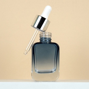 Stock Wholesale <strong>30m</strong> Rounded Flat Square Essential Oil Bottle Rose Gold Essence <strong>Perfume</strong> Clear Empty Bottle Dropper - Product Image 3