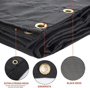 3.2x2.3m <strong>HDPE</strong> <strong>220gsm</strong> Black Mesh Tarp Safety Truck Cargo Net with Grommets Every 2 Feet Garden Shade Net - Product Image 3