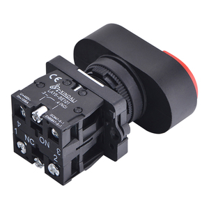 LAY5-EB8425 beleuchtete doppel köpfige Druckknopf schalter mit integrierter LED 1 bündig grün markiert 1 projiziert rot - Product Image 4