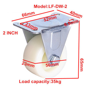 40/50/63/75mm PP/Nylon weißen festen fett rad rollen licht duty , richmond rollen rollen - Product Image 3