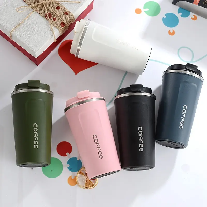 Travel Spill Proof Insulated Coffee Mug to Go Thermos Hot Reusable Water Tumbler with Seal Lid Vacuum Stainless Steel Flask