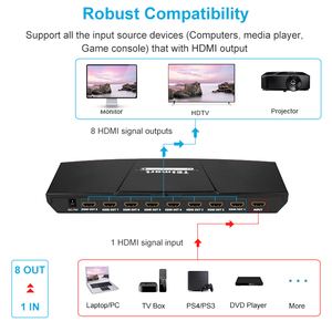 TESmart-Divisor HDMI 1x8, 1 en 8 out 1x8 3d 1080p HDCP 1,3, conmutador de vídeo EDID 4K30hz HDMI, separador para HDTV Uds. - Product Image 5