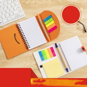 Wholesale Environmentally Friendly Combination <strong>Notebook</strong> Thickened Spiral Coil Logo Printable Paper Cover Sticky Note Features - Product Image 2
