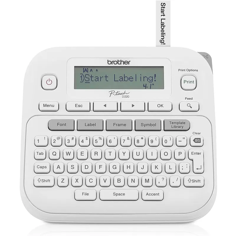 Broer P-Touch Label Maker, Ptd220, Thermische, Inkless Printer Voor Thuis & Kantoor Organisatie Qwerty Toetsenbord