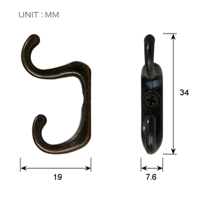 Antique Bronze Kẽm Hợp Kim Nhỏ Treo Móc Cổ Điển Mini Kim Loại Đôi Móc Trang Sức Hiển Thị Giá Treo Móc Vòng Cổ Chủ - Product Image 3