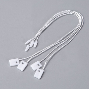 2021 Trung Quốc bán buôn cao cấp nhựa nhãn quần áo chèn duy nhất chuỗi tag với màu đen và trắng đầu vuông sáp dây Bullet - Product Image 1