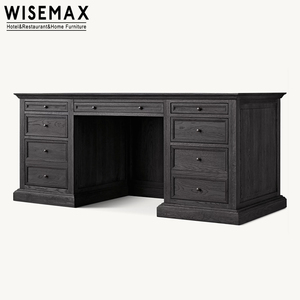 WISEMAX mobili stile America mobili per la casa in legno massello di quercia tavolo da Computer con più cassetti di stoccaggio per l'home Office - Product Image 6