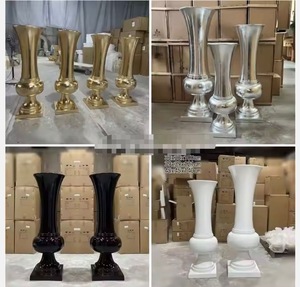 豪华金玻璃纤维复合材料花瓶中心件婚庆餐桌装饰插花展示花瓶