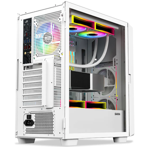 Porta aperta pannello laterale in vetro temperato Mid Tower ATX Gaming custodia PC con schermo Display LCD Monitor Case del Computer - Product Image 3