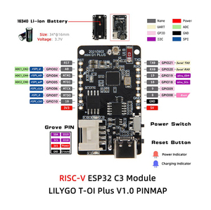 Original T-OI más RISC-V ESP32-C3 Placa de desarrollo de MCU de diente azul compatible con Wifi módulo 16340 soporte de batería interfaz - Product Image 6