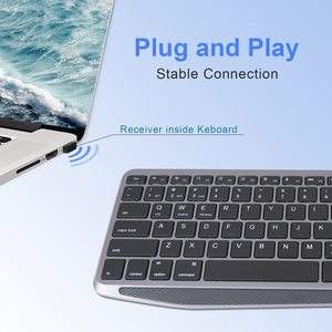 Ce Rohs 78 Teclas Touchpad Teclas multimedia Teclados Teclado inalámbrico Teclas españolas Teclas Bluetooth Teclado retroiluminado - Product Image 3