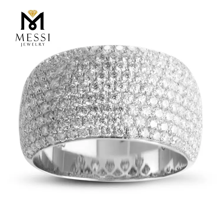 Messi — bague en or 14K, bijoux d'anniversaire de luxe en chine, diamant momanite pour thaïlande