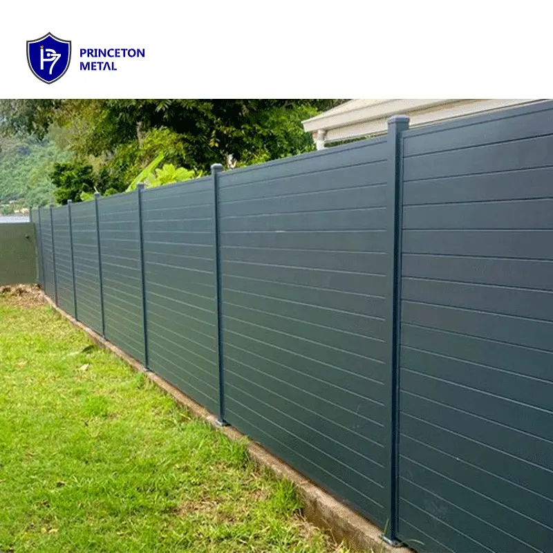 Recinzione moderna in metallo orizzontale privacy pannelli di recinzione esterno giardino recinzione in alluminio