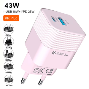 EU US KR USBC充電器43W急速充電充電器タイプCQC4.0PPS iPhone 15 Pro 13 12 Samsung S23722タブレット用電話充電器 - Product Image 1