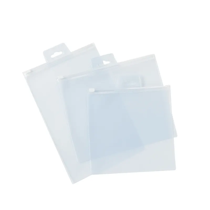 Customized multiple sizes mobile accessories hanging hole pvc clear ziplock plastic packaging bag zipper pouch