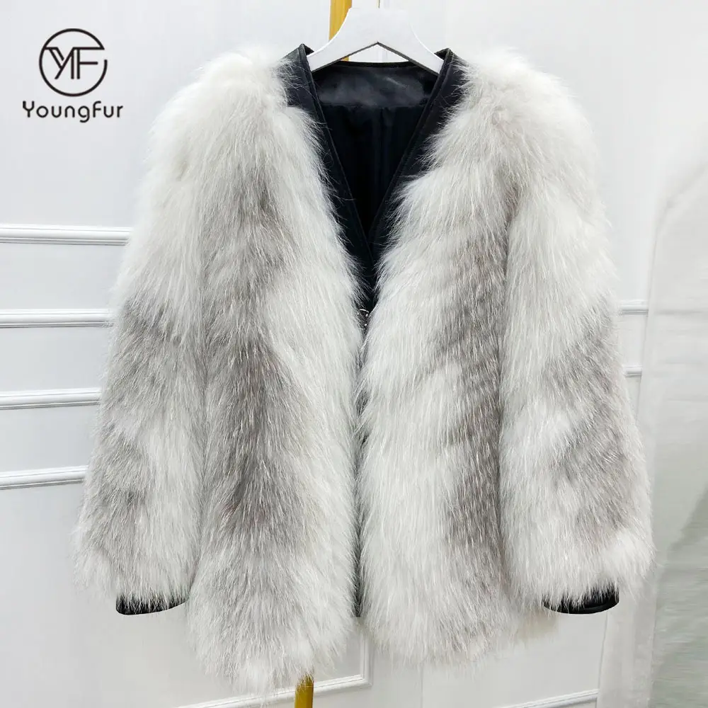 Оптовая продажа на заказ зимняя теплая шуба из натурального меха лисы классическая женская куртка с длинным рукавом из меха лисы