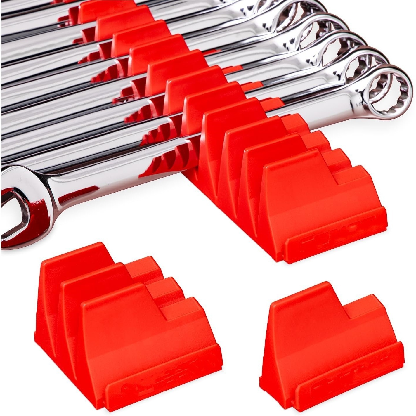 20-piece red wrench organizer set