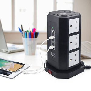 英国电源板电涌保护器电缆铅多索塔套接字扩展 USB - Product Image 2