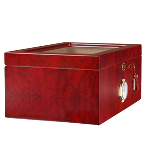 Factory Wholesale Cigar <strong>Humidor</strong> Showcase Customized Wooden Storage Boxes Glass Top Display Cigar <strong>Humidor</strong> - Product Image 2