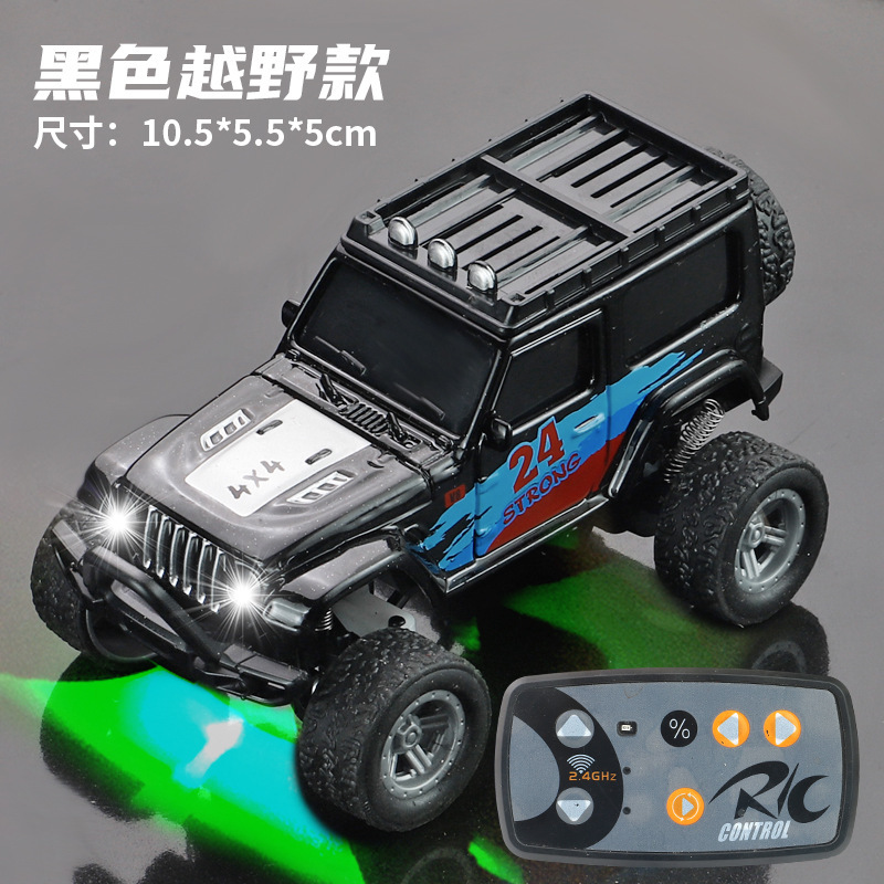 Mini coche de control remoto de aleación, modelo todoterreno negro