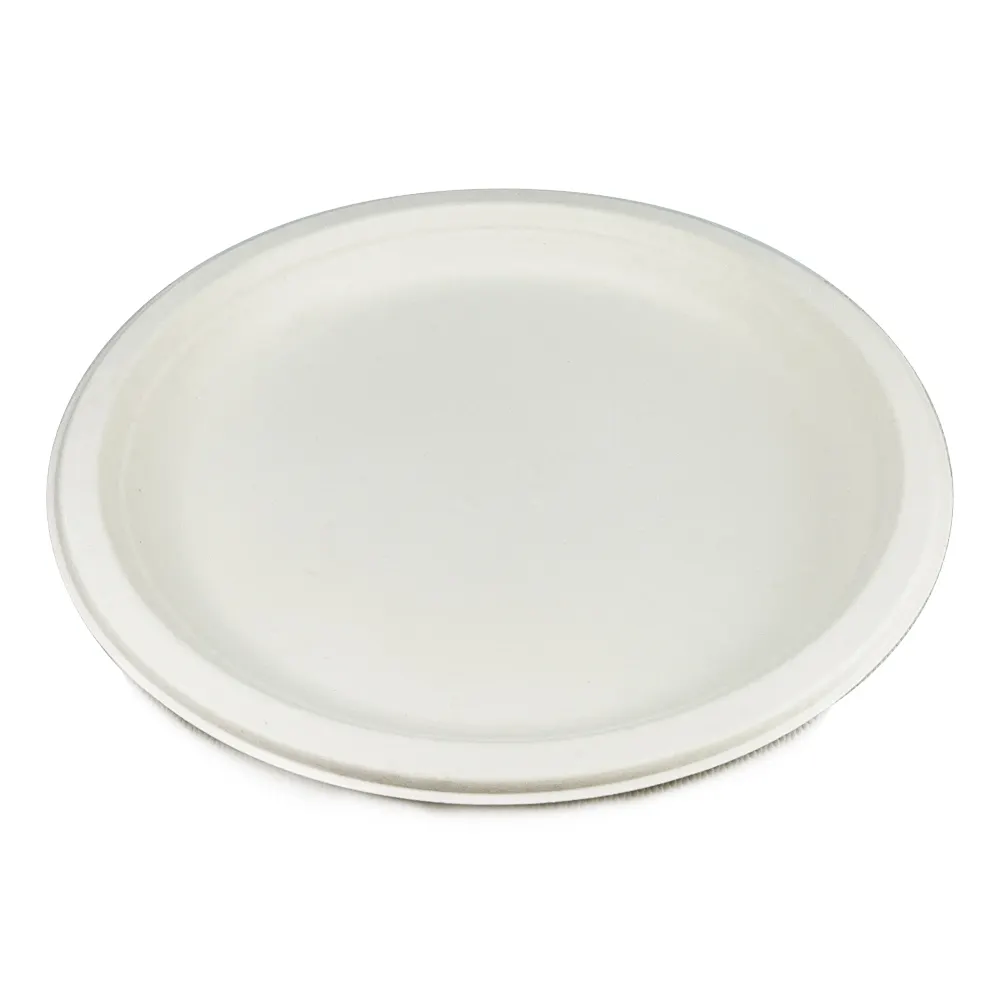 China factory cheap price OEM disposable tableware sugarcane bagasse white paper plates