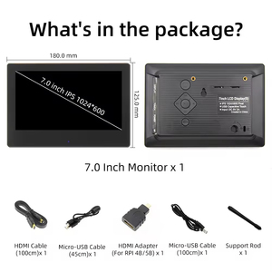 Manufacturer 7 Inch 1024*600 IPS LCD Capacitive Touch <strong>Screen</strong> <strong>Raspberry</strong> <strong>Pi</strong> Display <strong>with</strong> Speakers and <strong>Case</strong> MPI7008-C - Product Image 6