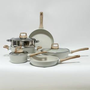 Không dính gốm 9-Piece thép không gỉ <span class=keywords><strong>Cookware</strong></span> Set với xử lý chịu nhiệt - Product Image 2