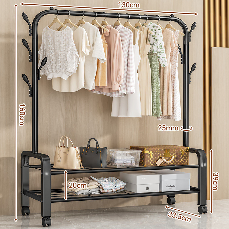 130cm black 7-hook double storage net