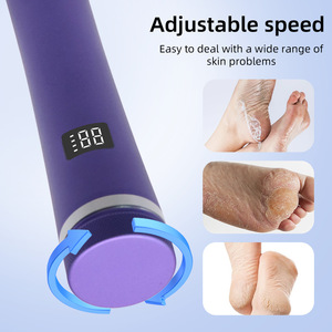 Logo personalizzato potente ricaricabile Pedicure File macchina 1200rpm elettrico riutilizzabile rimozione calli File piede con Display a <span class=keywords><strong>Timer</strong></span>