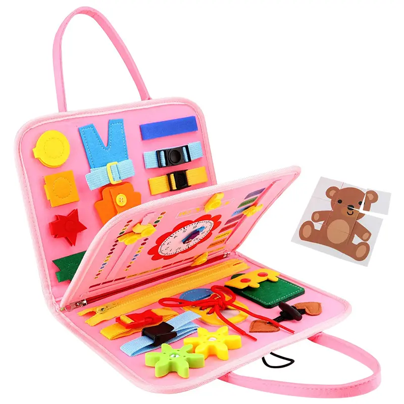 2023 novo Busy Board Book Crianças Sensorial Viagem Brinquedos Atividades Aprendizagem Board Felt Criança Busy Board Para Kid