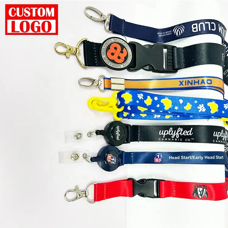 Herramienta de cuello Impresión Poliéster Sublimación Nylon Liso Barato Cordones personalizados con logotipo personalizado