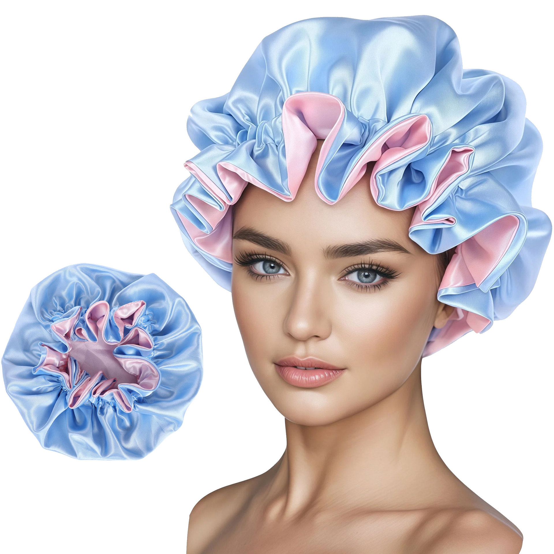 Rose clair avec bleu clair