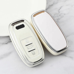 アウディA4A5 A6 A7 Q3 Q5 Q7 S4S7キーホルダープロテクターカーアクセサリーシルバーエッジキーカバー用の新しいTPUカーキーケース - Product Image 2