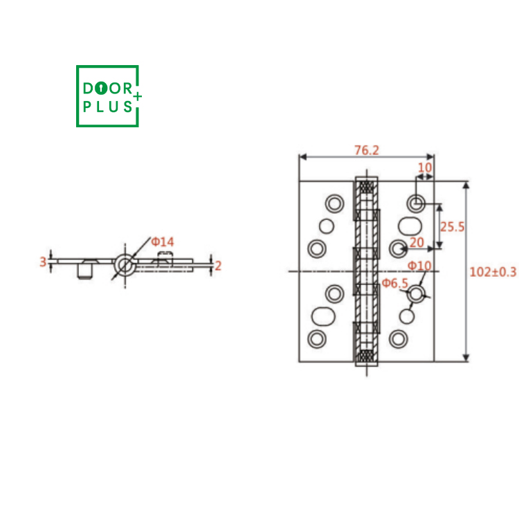 Doorplus Special Design Widely Used New Style Adjustable Safe Fire Rated Door Hinge