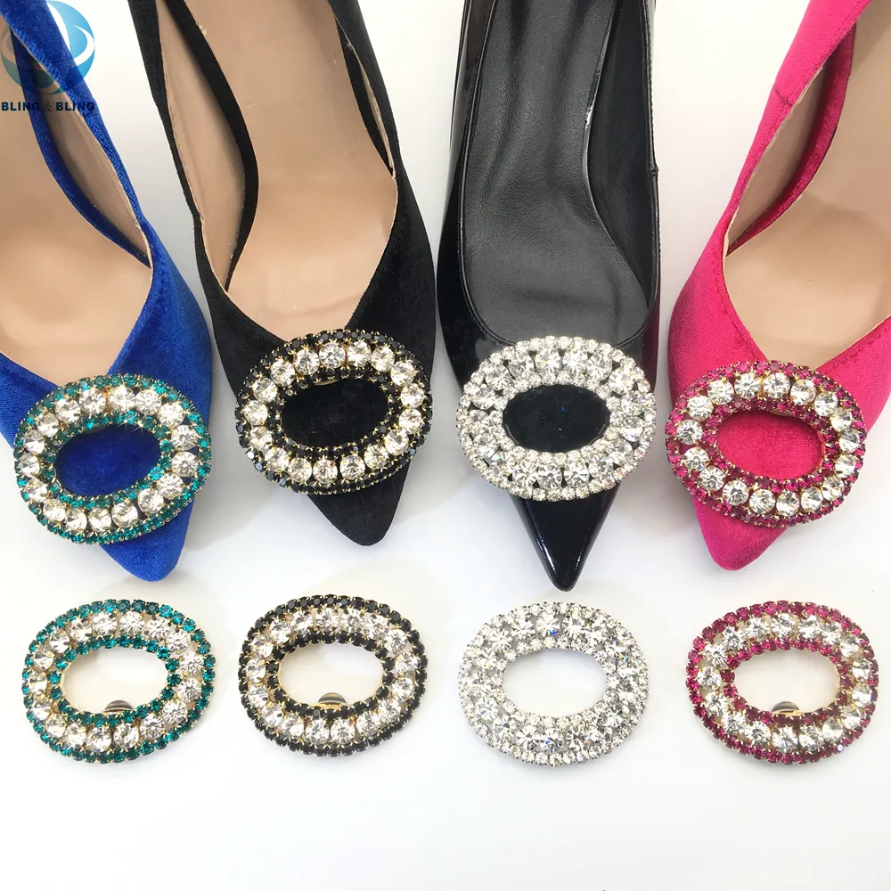 Zapatos de tacón alto con diamantes de imitación para mujer, decoración, accesorios para calzado