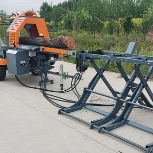 Automatische Brennholz säge maschine für die Holz bearbeitung mit Fördersystem und mobiler Portabilität
