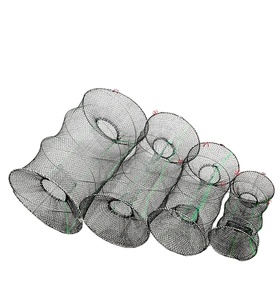 Foldable Fishing <strong>Net</strong> 1*1cm Large Mesh Crab Cage Spring <strong>Round</strong> Telescopic 6 Strands with Knotted <strong>Net</strong> - Product Image 5