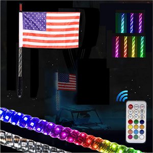 แส้แสงสี3ft/4ft/5ft RGB,ไฟ LED 180/270/360/450แส้แสงพร้อมเสาธงรีโมทคอนโทรล - Product Image 4