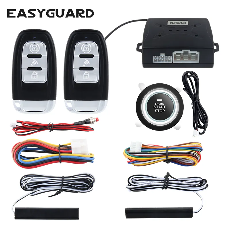 EASYGUARD-sistema de alarma para coche, EC003-1 de motor de arranque remoto, sin llave, pulsador srart/botón de parada