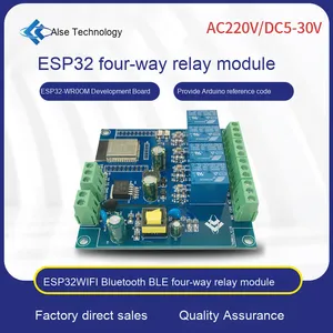 AC/DC Power Supply ESP32 Development Board with WIFI for Bluetooth &amp; BLE Four-Way <strong>Relay</strong> <strong>Module</strong> <strong>Input</strong> and <strong>Output</strong> (IO)