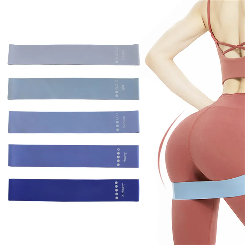 Conjunto de 5 elásticos de látex, elásticos personalizados para exercícios, resistência, quadril, tira fitness, academia, yoga