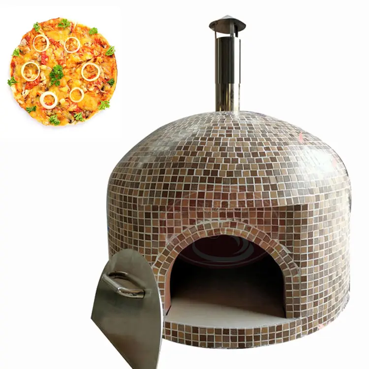 Italie four à pizza au feu de bois 500 degrés commercial extérieur argile céramique brûler four à bois pizza dôme à vendre
