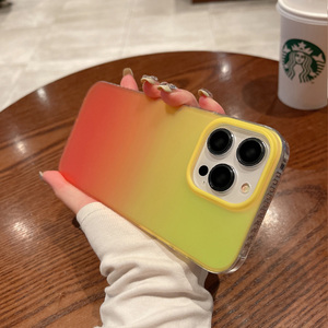เคสฝาหลัง PC เนื้อนิ่มกันกระแทกหลากสีไล่ระดับสีสำหรับ iPhone 15 14 Plus 13 12 11 Pro Max เคสโทรศัพท์มือถือสีนีออน - Product Image 5