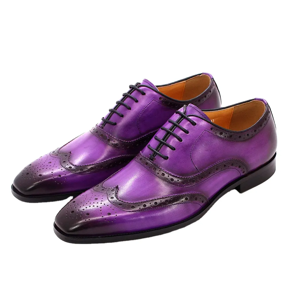 Vestido de fabricación de calzado agradable italiano nuevo estilos de zapatos de cuero de oxford de cuero